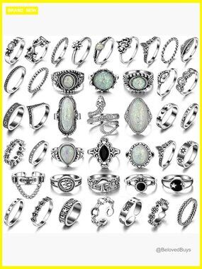 Chunky Gothic Stacking Ring Set Vintage Snake Skull & Star